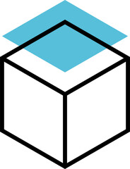 Poster - Memphis geometric shape, cube and square forms