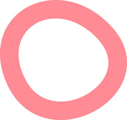Poster - Memphis geometric shape, minimal pink circle