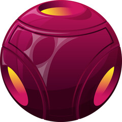 Poster - Cartoon fantastic cyber planet with holes, space