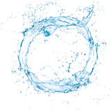 Fototapeta  - Round water splash, circle swirl, clean 3d wave
