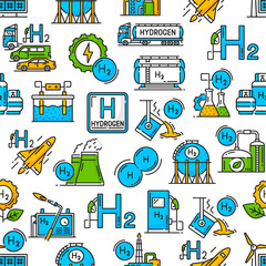 Wall Mural - Hydrogen industrial seamless pattern background