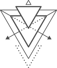 Poster - Geometric boho tattoo, hipster line ornament