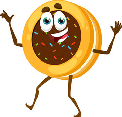 Fototapete - Cartoon cookie funny character, sweet biscuit
