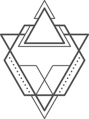 Poster - Geometric boho tattoo, sacred and occult symbol
