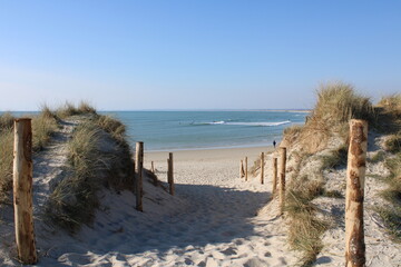 Surfing beach of Pointe de la Torche, Plomeur, Bretagne, Finistere, France. 4th April 2023.