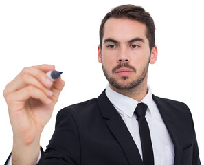 Sticker - Focused businessman writing with marker