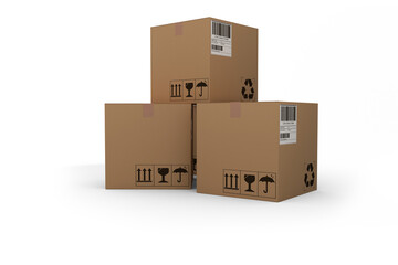 Poster - Computer graphic image of cardboard boxes
