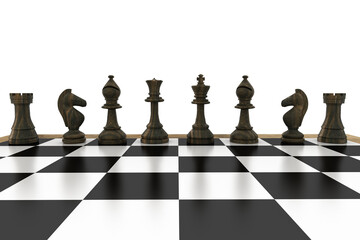 Aufkleber - Black chess pieces in a row