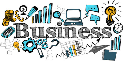 Aufkleber - Composite image of business icons