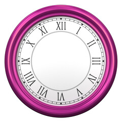 Poster - Pink wall clock with roman numerals