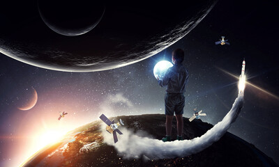 Wall Mural - space exploration concept. . mixed media
