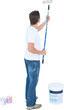 Man painting on white background