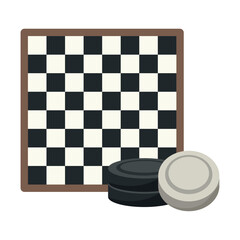 Checkers game board and chips