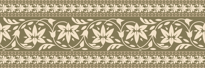 Poster - Ethnic pattern. Bandana Print. Silk neck scarf or kerchief. Design for Saree, Patola, Sari, Dupatta, textile. Tile patterns. Aztec style. Floral vintage. Bohemian Indian motif style. Clothing. Vector.