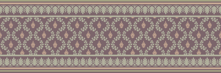 Wall Mural - Ethnic pattern. Bandana Print. Silk neck scarf or kerchief. Design for Saree, Patola, Sari, Dupatta, textile. Tile patterns. Aztec style. Floral vintage. Bohemian Indian motif style. Clothing. Vector.