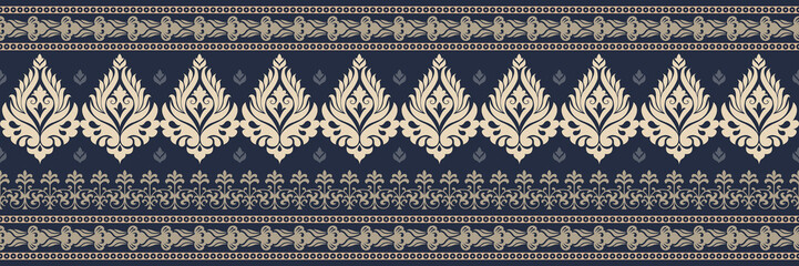 Sticker - Ethnic pattern. Bandana Print. Silk neck scarf or kerchief. Design for Saree, Patola, Sari, Dupatta, textile. Tile patterns. Aztec style. Floral vintage. Bohemian Indian motif style. Clothing. Vector.