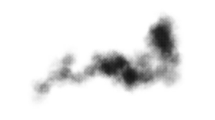 Poster - Halftone smoke texture. Black and white dotted fog background. Comic pop art style design element for banners, collages, posters. Monochrome grunge abstract wallpaper. Vector 