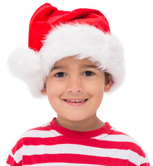 Cute little boy in santa hat