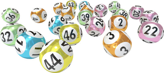 Poster - Lottery balls with nimbers