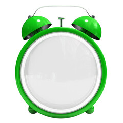 Shiny green empty alarm clock