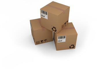Poster - High angle view of cardboard boxes