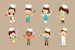 © watcartoon - cute little chef Character set 003