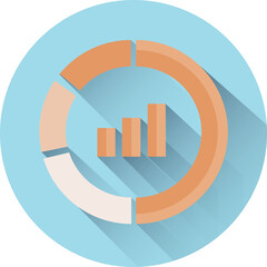 Sticker - Bar graph in blue circle