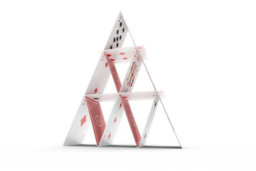 Aufkleber - 3D image of card castle