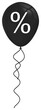 Black balloon with percentage symbol