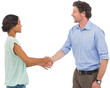Confident business people shaking hands