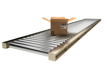 Poster - Open cardboard box on production line