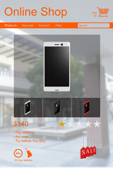 Poster - Mobile phones for sale displayed on web page