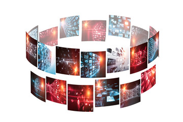 Poster - Illustration of various device screens