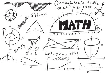 Poster - Maths text with geometric shapes