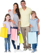 © vectorfusionart - Happy family carrying shopping bags