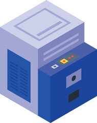 Poster - Book printing icon isometric vector. School study. Open shape