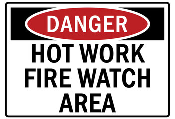 Wall Mural - Hot warning sign and labels hot work fire watch area