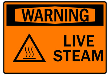 Wall Mural - Hot warning sign and labels live steam