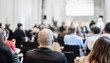 © kasto - Round table discussion at business conference meeting event.. Audience at the conference hall. Business and entrepreneurship symposium