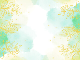 Wall Mural - Flower Background Green Watercolor