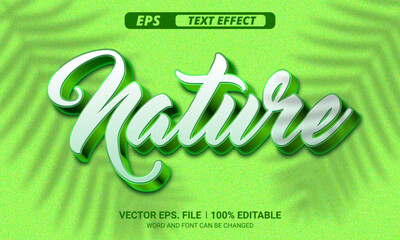 Wall Mural - Nature editable vector text effect on green background