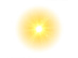 © Vitalii - Glow light star, yellow sun rays, gold glare bokeh