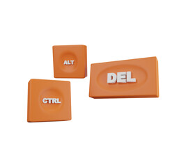 Poster - computer keyboard shortcuts with vector buttons 3d rendering 3d illustration
