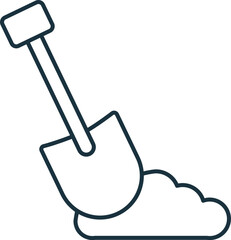 Shovel line icon. Monochrome simple Shovel outline icon for templates, web design and infographics