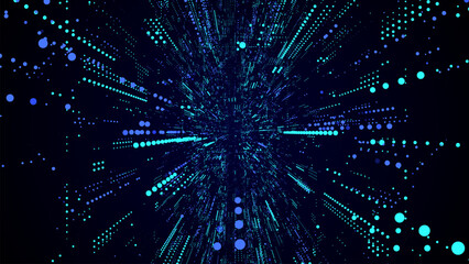 vector abstract sci-fi tunnel. digital database cyberspace. decoding algorithms hacked software in f