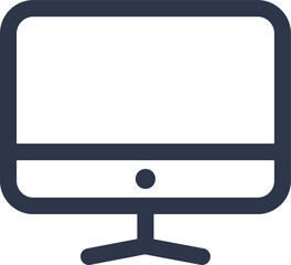 Poster - Computer icon in black colors. Desktop monitor signs illustration.