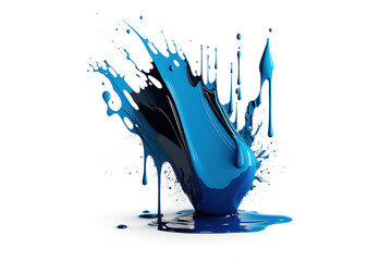 Sticker - blue paint is isolated on a white background. Generated by AI