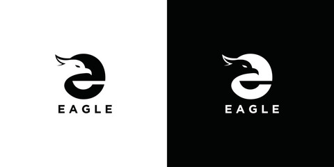 Wall Mural - letter E logo vector eagle logo design