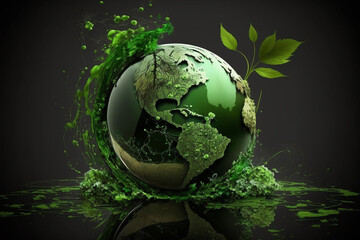 World environment and earth day concept with glass globe and eco friendly enviroment