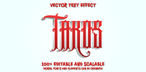 Wall Mural - Editable text style effect - Takos Retro text style theme